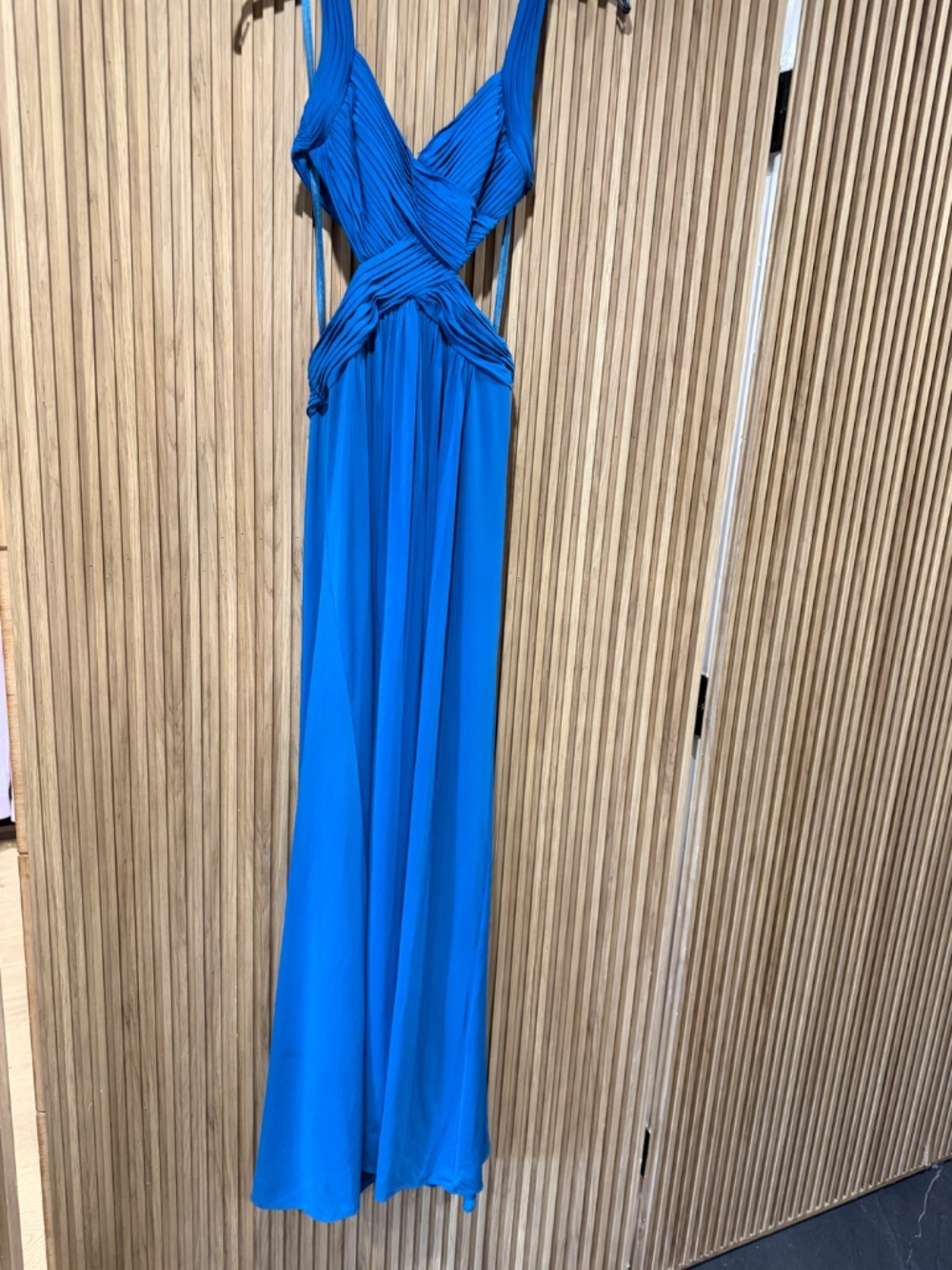 BCBG Max Azria Blue Cutout Back Maxi Dress XS Formal Evening Gown - Picture 3 of 6